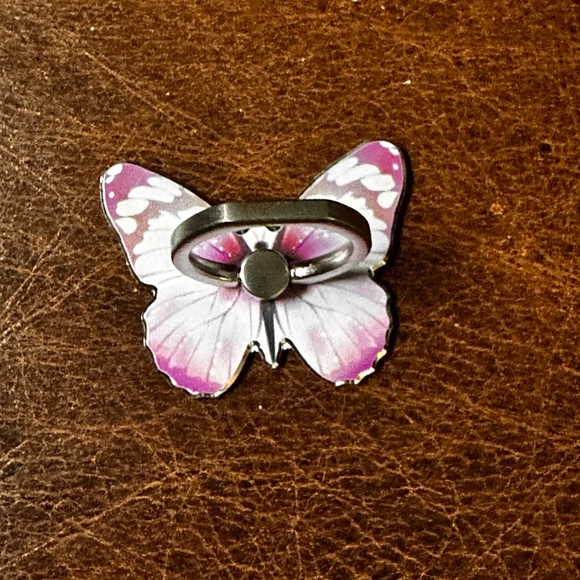 Cellphone POP socket phone accessory pink butterfly - Picture 1 of 13